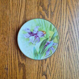 La Princessa Handpainted Tiger Lily Floral Gold Trimmed Signed Plate Vintage